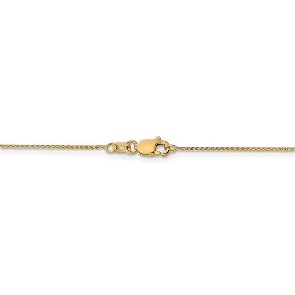 0.65mm, 14k Yellow Gold, Diamond Cut Spiga Chain Necklace, 18 Inch - Picture 4 of 8